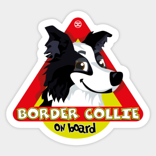 Border Collie On Board - Black Sticker